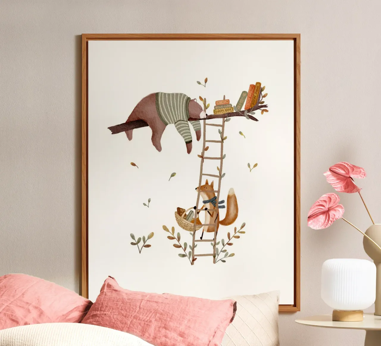 Biblioteca Fox & Bear's Treehouse aluminio dibond de Urchin Bay Art