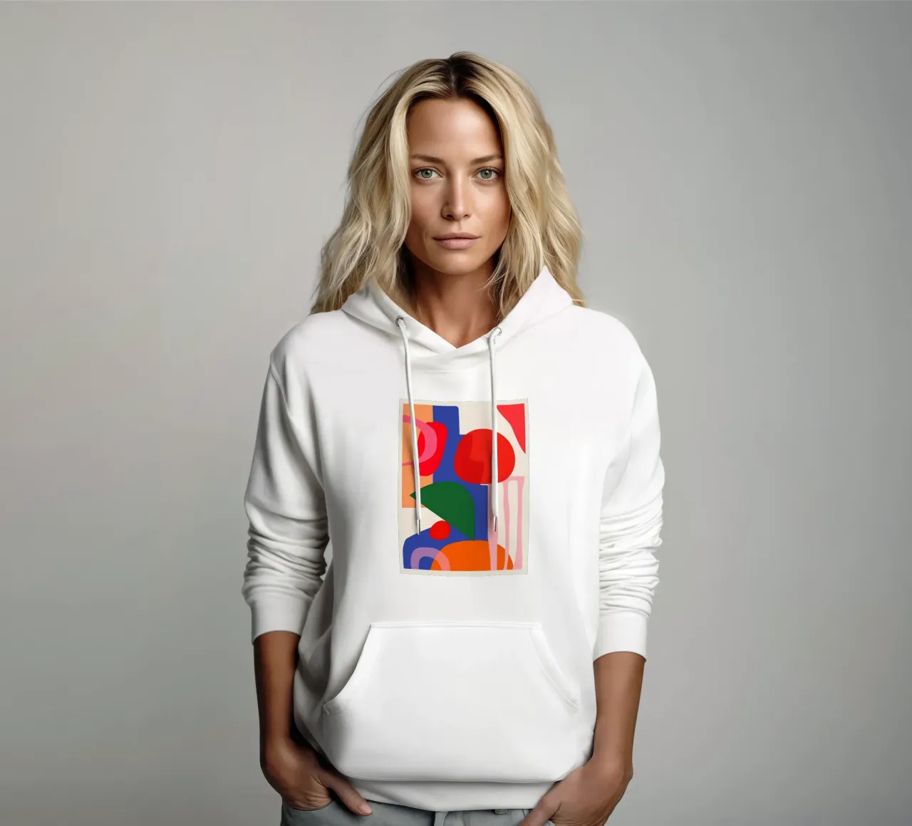 Astrazione moderna e colorata felpa con cappuccio da ThingDesign