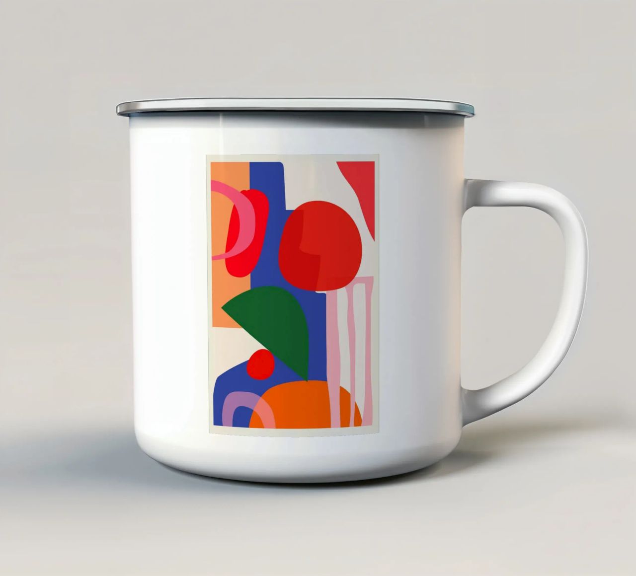 Astrazione moderna e colorata tazza in smalto da ThingDesign