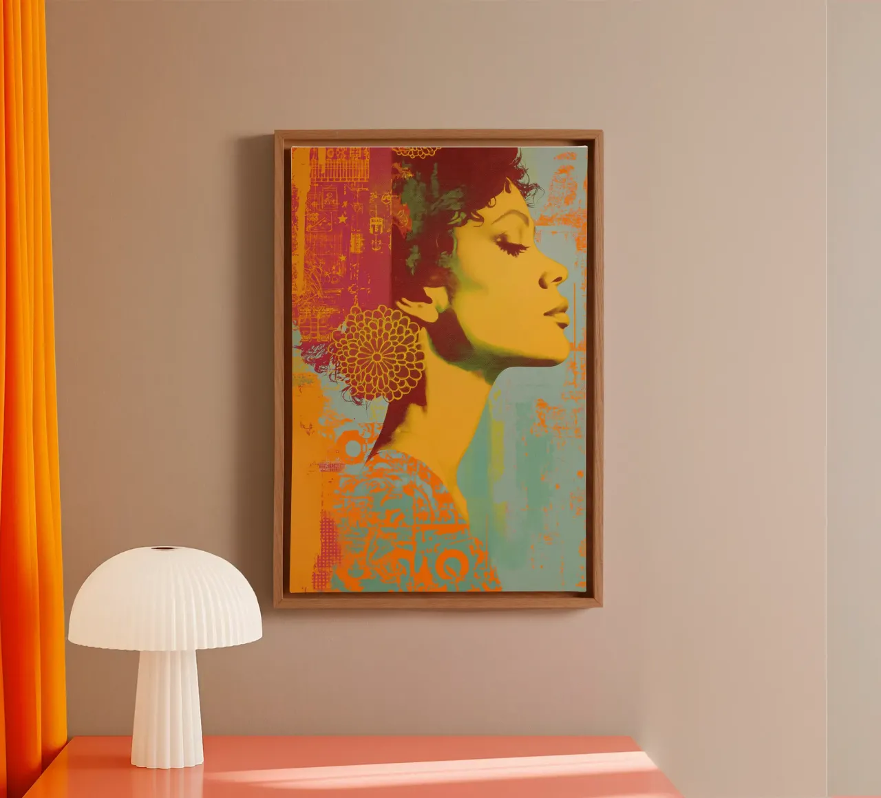 Mooie vrouw abstract canvas met Baklijst van Imagine