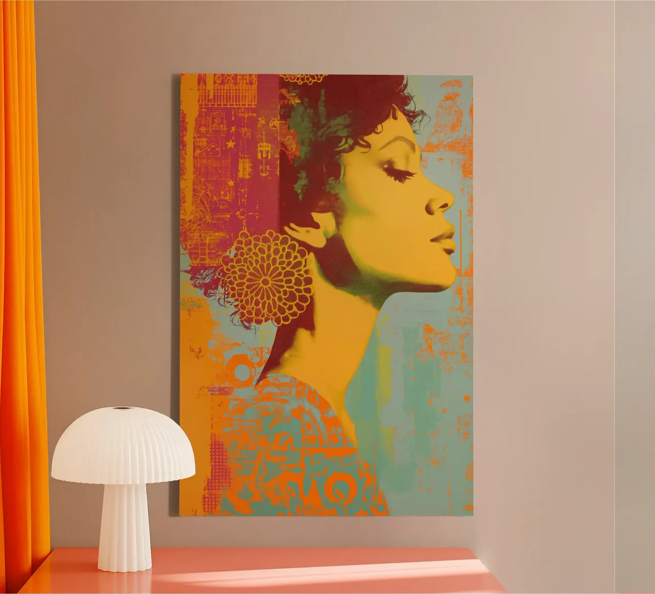 Mooie vrouw abstract canvas met Baklijst van Imagine