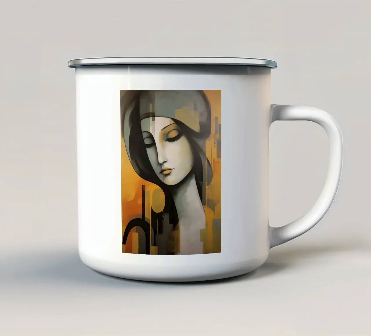 Donna astratta tazza in smalto da Imagine