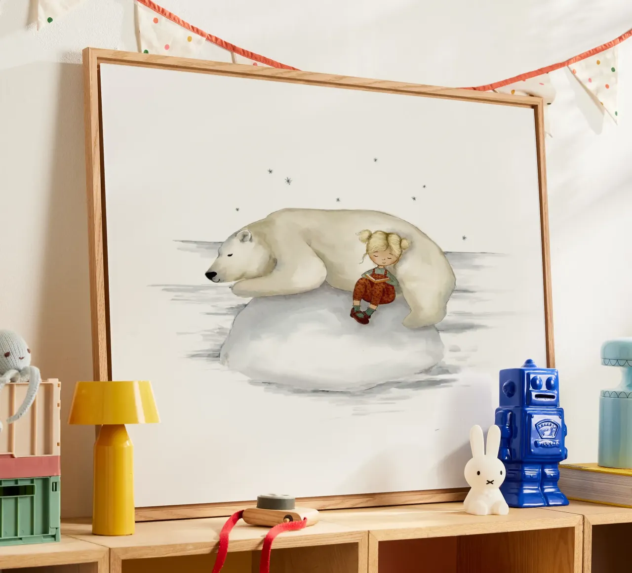 Pasco the Polar Bear & Eden's Quiet Moment acrylic glass by Urchin Bay Art