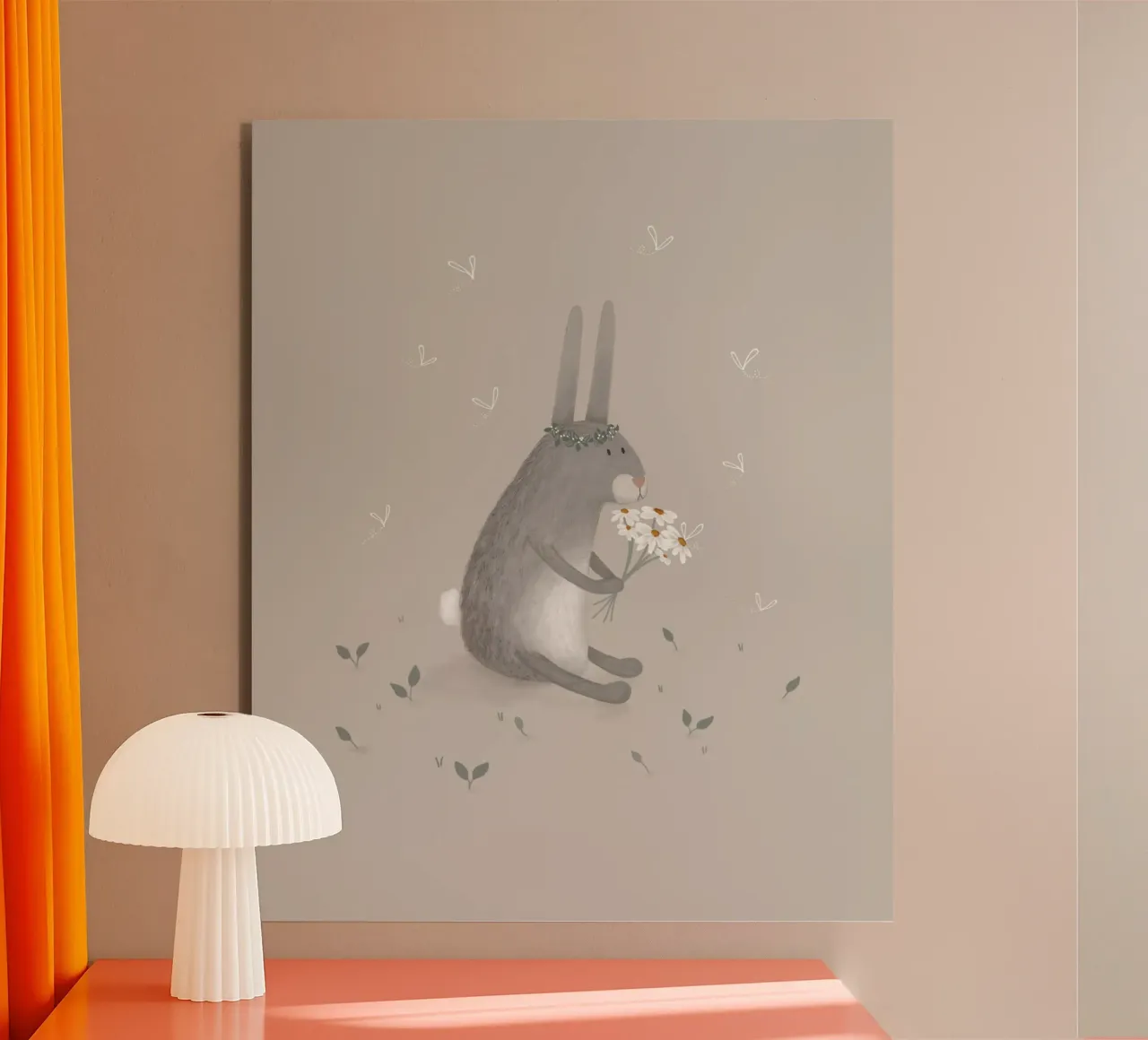 Daisy the Thoughtful Bunny forex plate by Urchin Bay Art