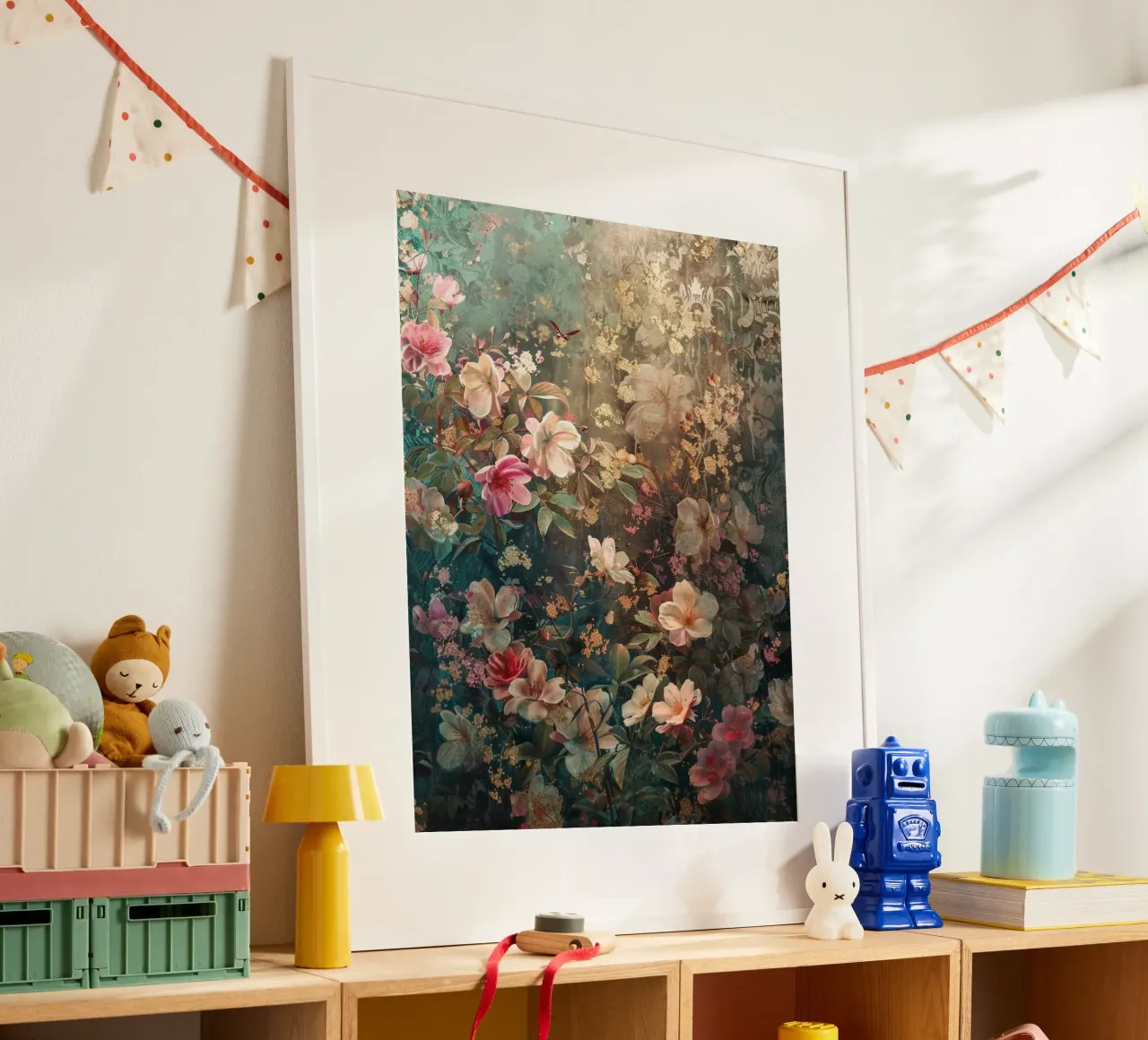 Golden Garden poster con telaio in legno da Mosaic Dialogue