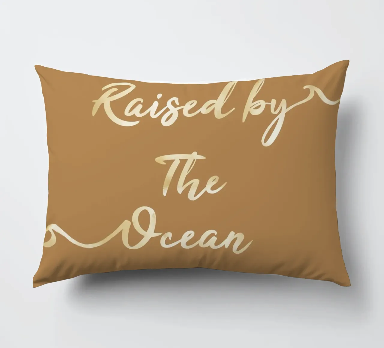 Raised by the Ocean – Typography Print decorative cushion by Urchin Bay Art
