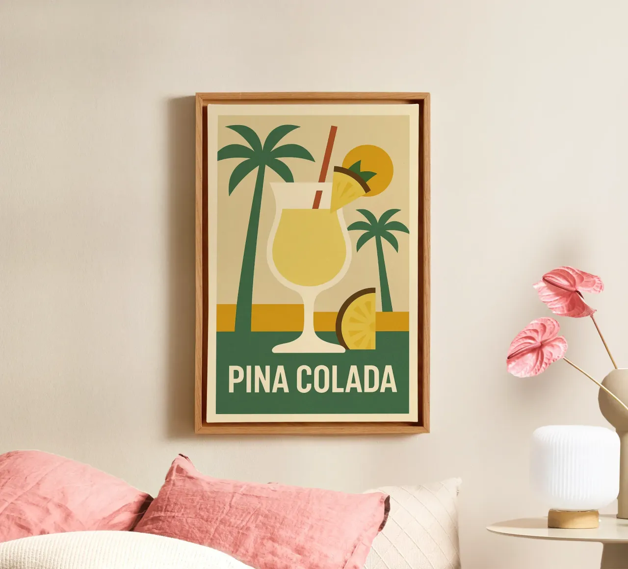Piña Colada Paradisiaque - Affiches anciennes de San Juan toile avec Caisse américaine de Boissons - Affiches & posters - Retro