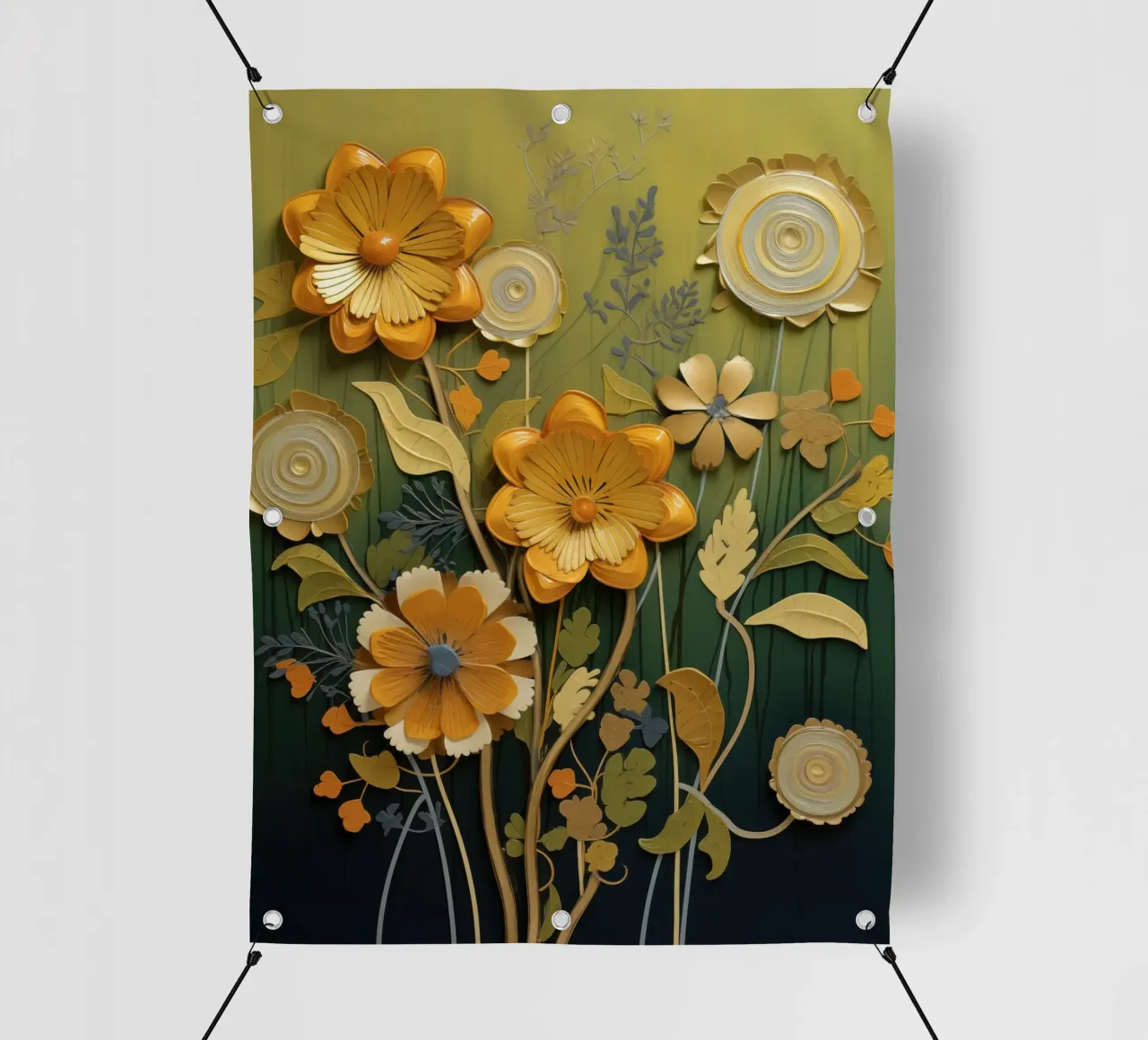 Fiori d'oro telo in pvc da Imagine