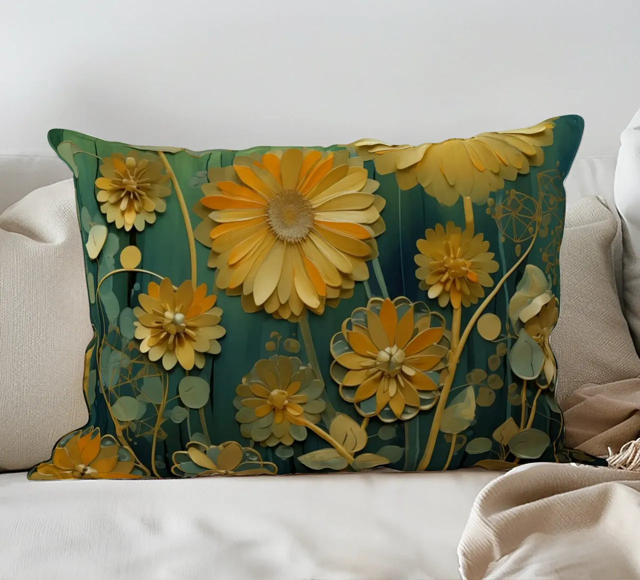 Fiori d'oro cuscino da Imagine