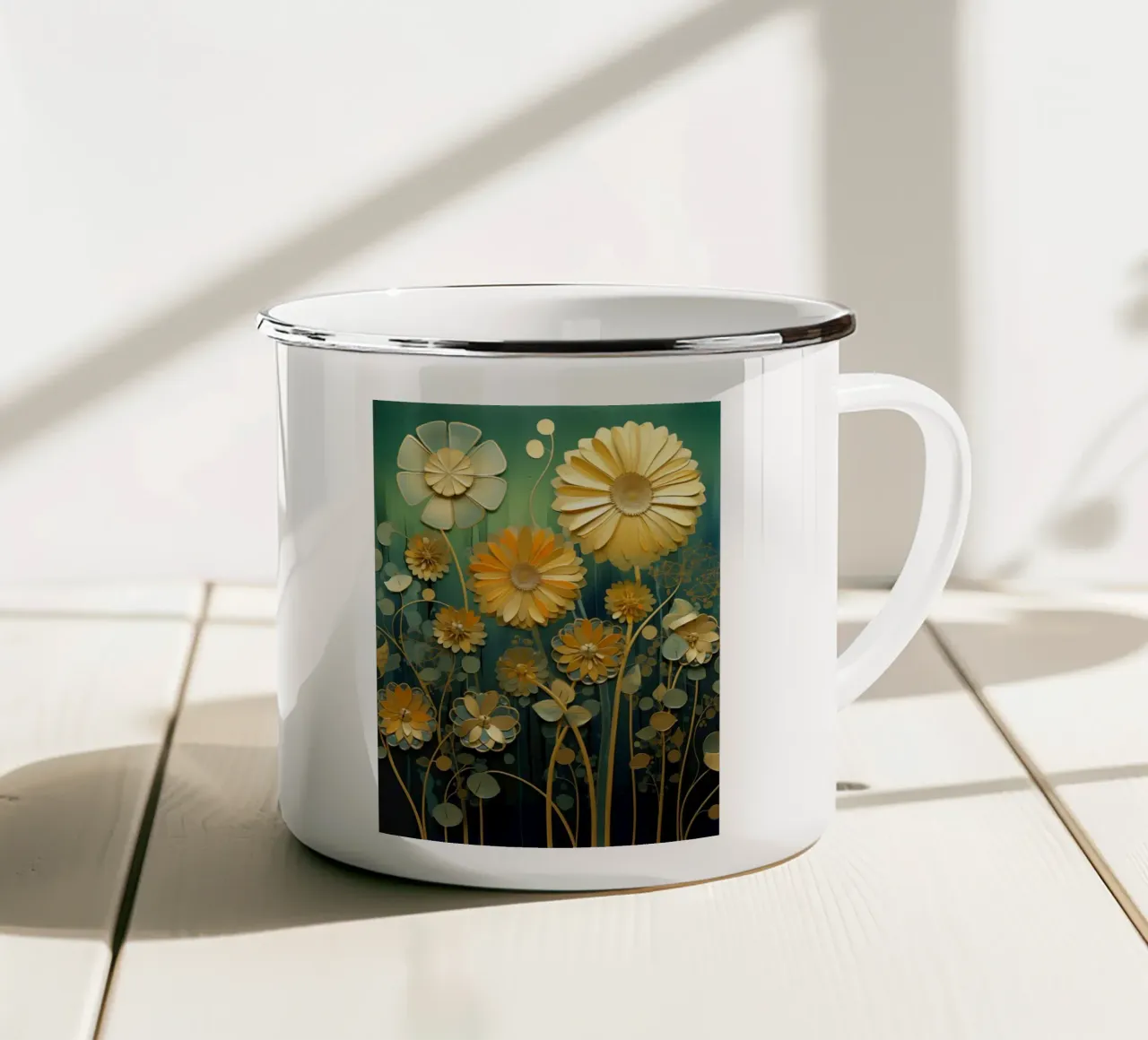 Fiori d'oro tazza in smalto da Imagine