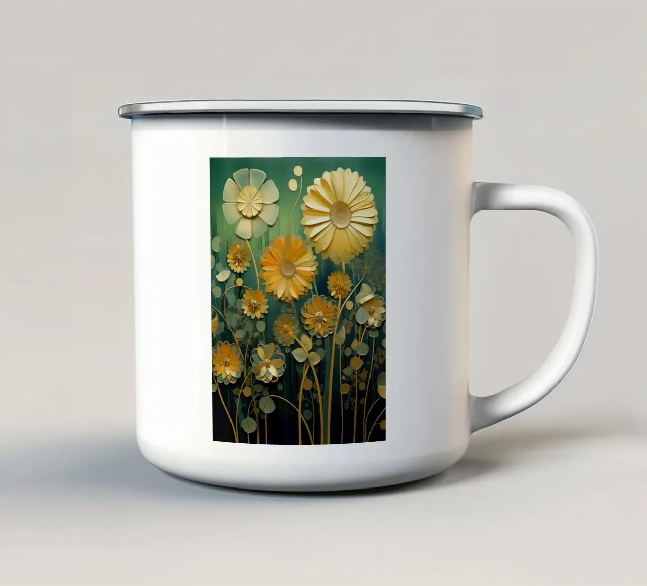 Fiori d'oro tazza in smalto da Imagine