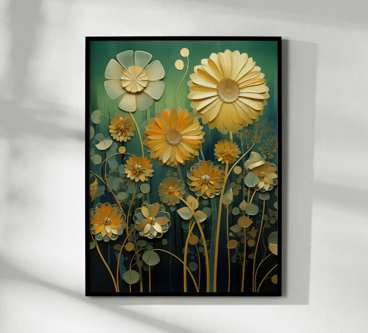 Golden flowers poster by Imagine