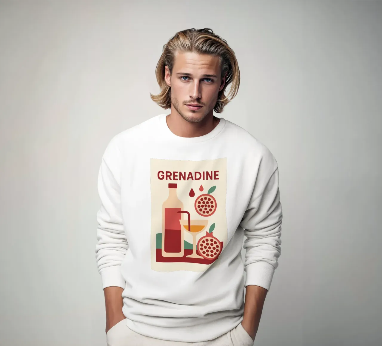 Grenadine Andalouse – Affiche Minimaliste Grenade felpa da Boissons - Affiches & posters - Retro