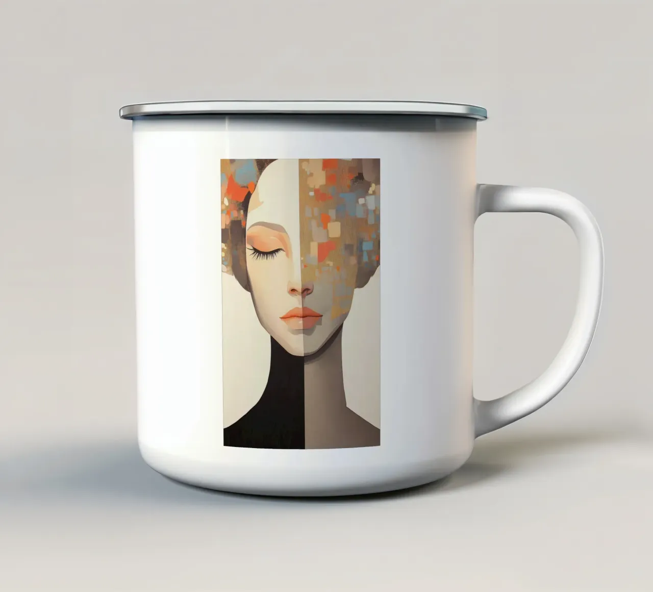 Donna astratta tazza in smalto da Imagine