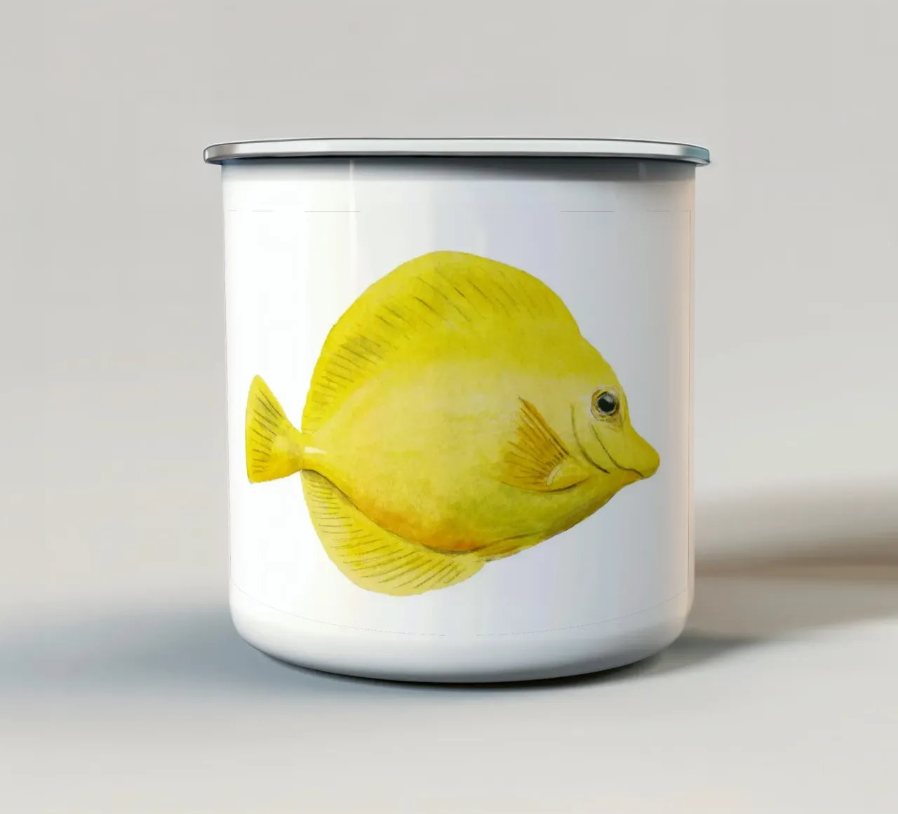 Pesce chirurgo pinna gialla tazza in smalto da Barbara Buderath Illustrationen