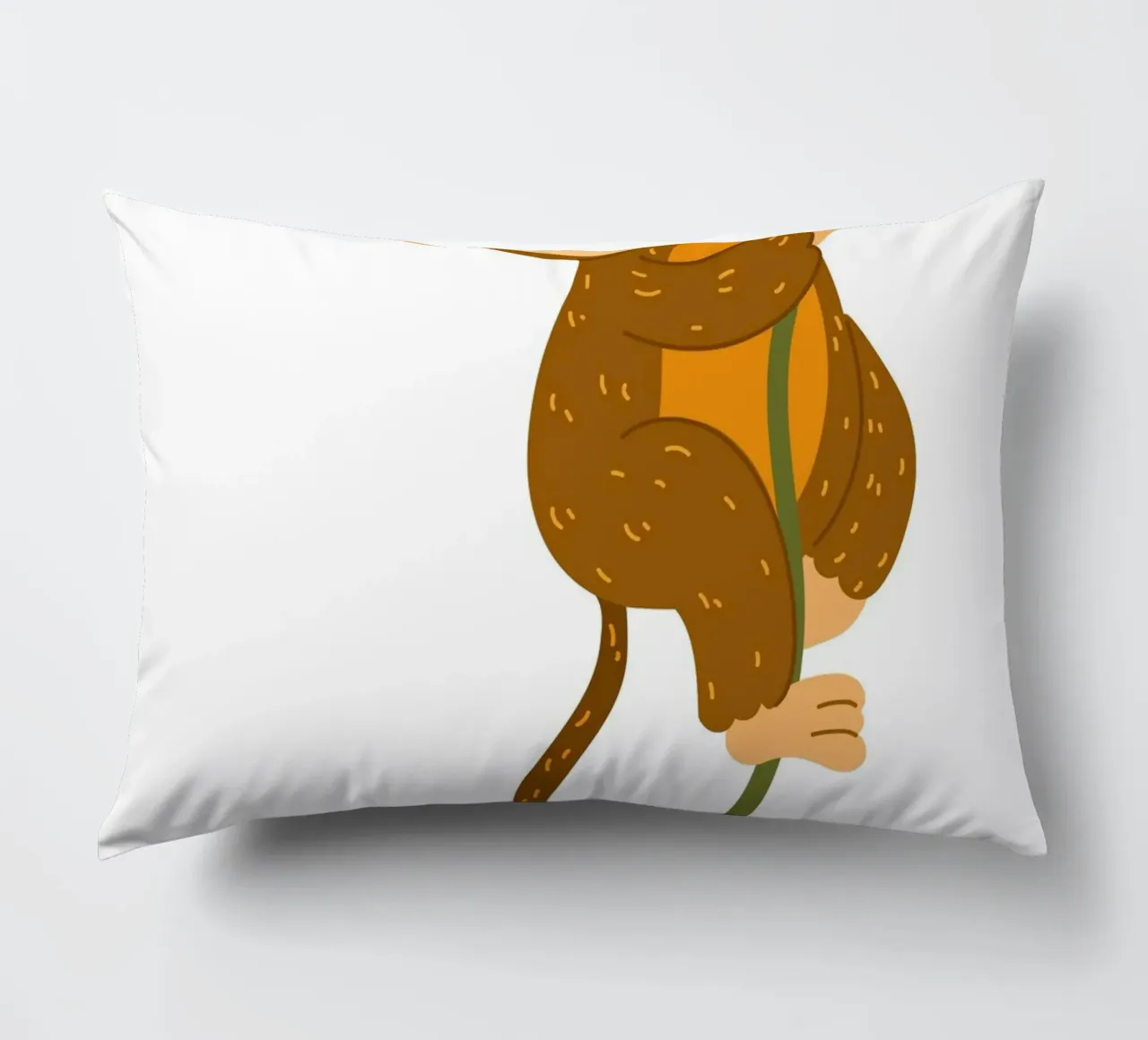 Happy Monkey on Vine Art Print - Jungle Nursery Decor decorative cushion by ClubArt