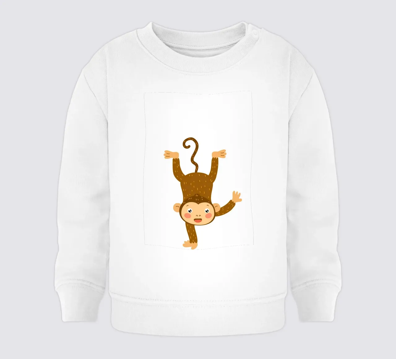 Upside-Down Monkey Playful Art - Jungle Kids Room Decor baby sweatshirt by ClubArt