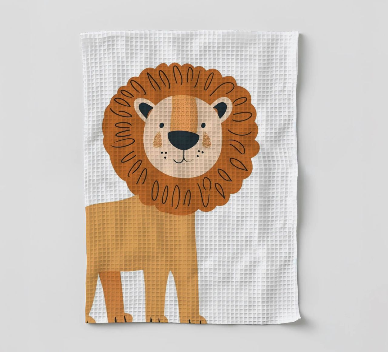 Lion moderne Boho Art Print - Décoration de chambre d'enfant Safari torchon de ClubArt