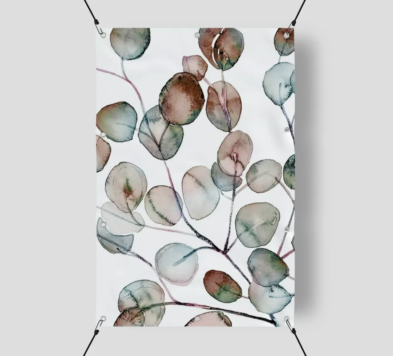 Eucalyptus Watercolor 2 - Eukalyptusblätter Illustration telo in pvc da Monika Strigel