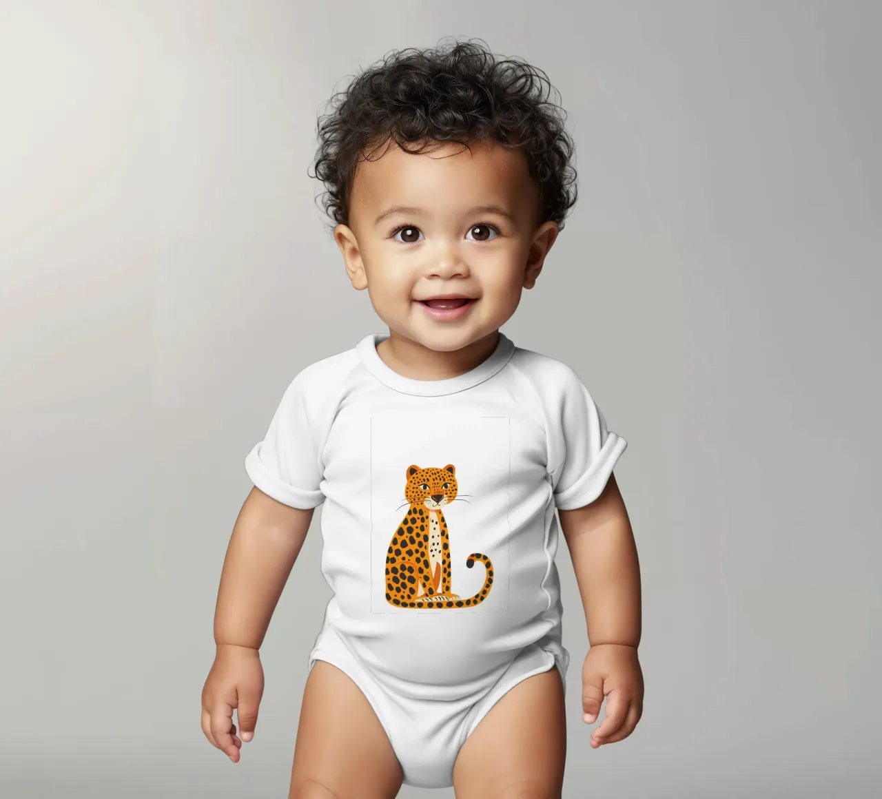 Boho Leopard Kunstdruck - Moderne Safari Kinder Dekoration Kurzarm Babybody von ClubArt
