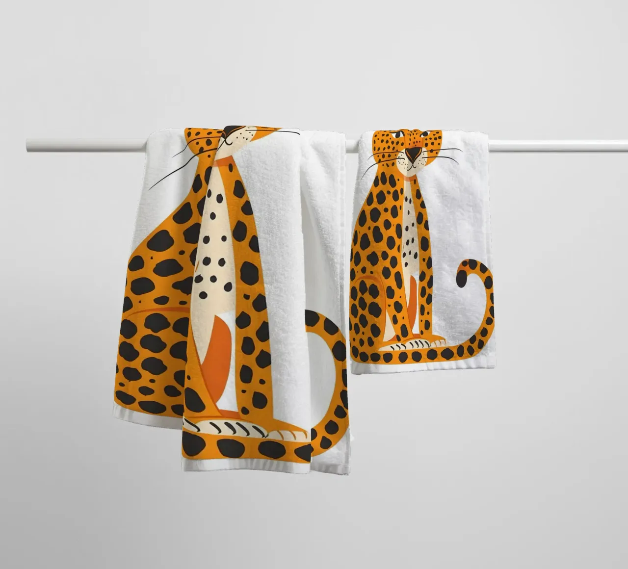 Boho Leopard Art Print - Modern Safari Kids Decor serviette de bain de ClubArt