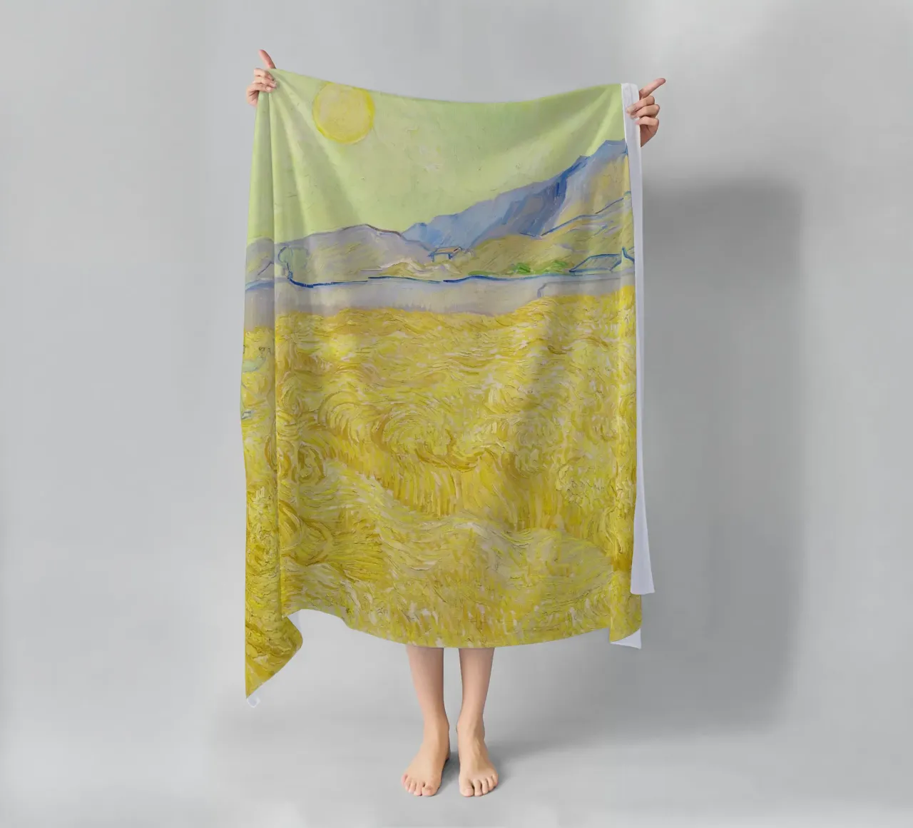 Vincent van Gogh, Champ de blé avec un faucheur, 1889 serviette de plage de Van Gogh Prints