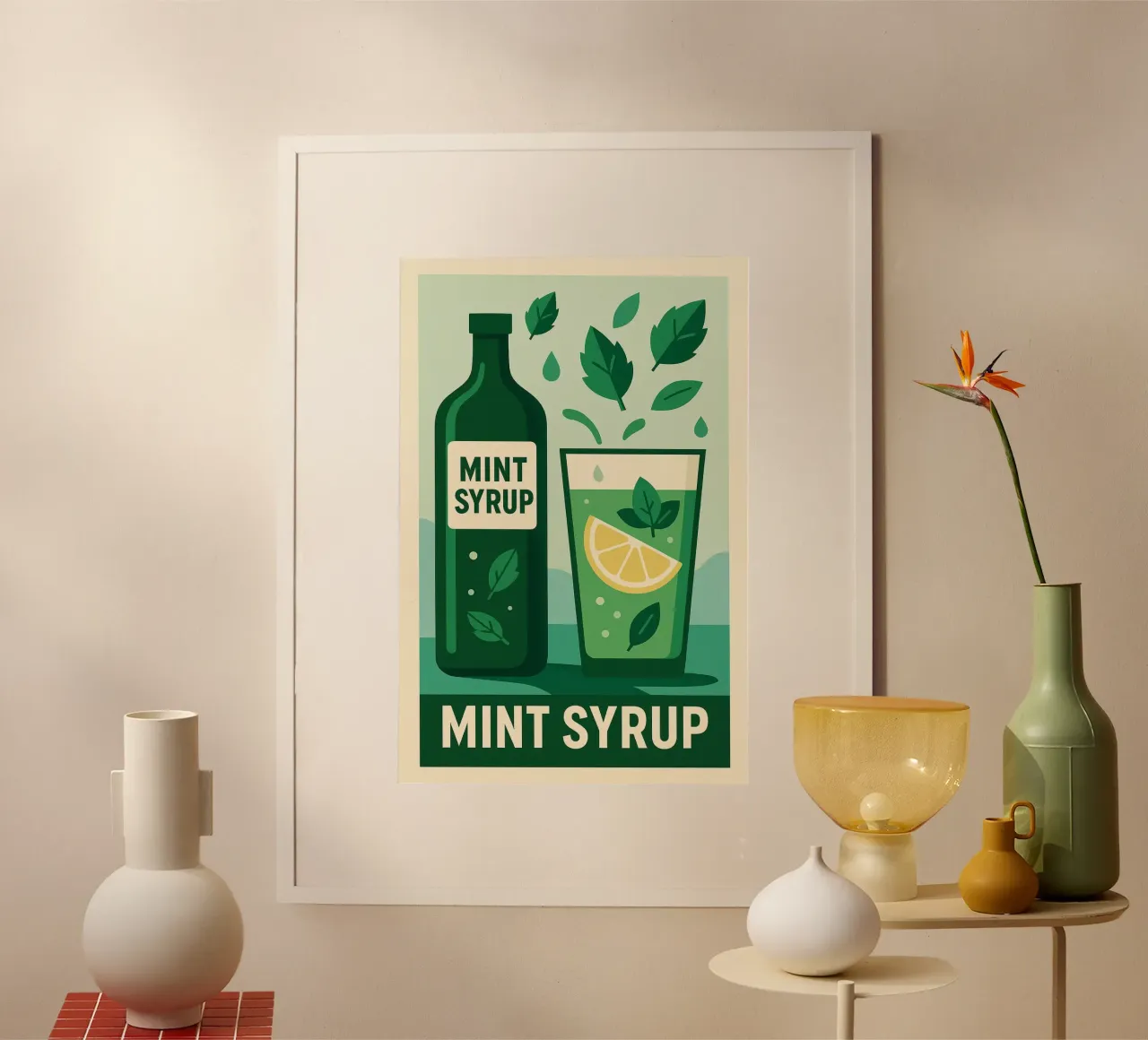 Sciroppo di menta Alpine Fresh - Affiche Vintage poster con telaio in legno da Boissons - Affiches & posters - Retro