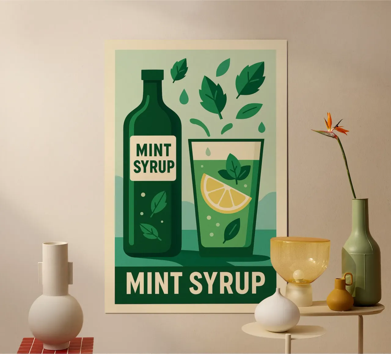 Sciroppo di menta Alpine Fresh - Affiche Vintage poster con telaio in legno da Boissons - Affiches & posters - Retro