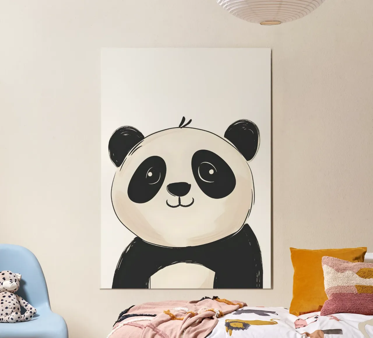 Illustrazione di un simpatico orso panda - Arte moderna e minimalista per la stanza dei bambini carta hahnemühle da ClubArt