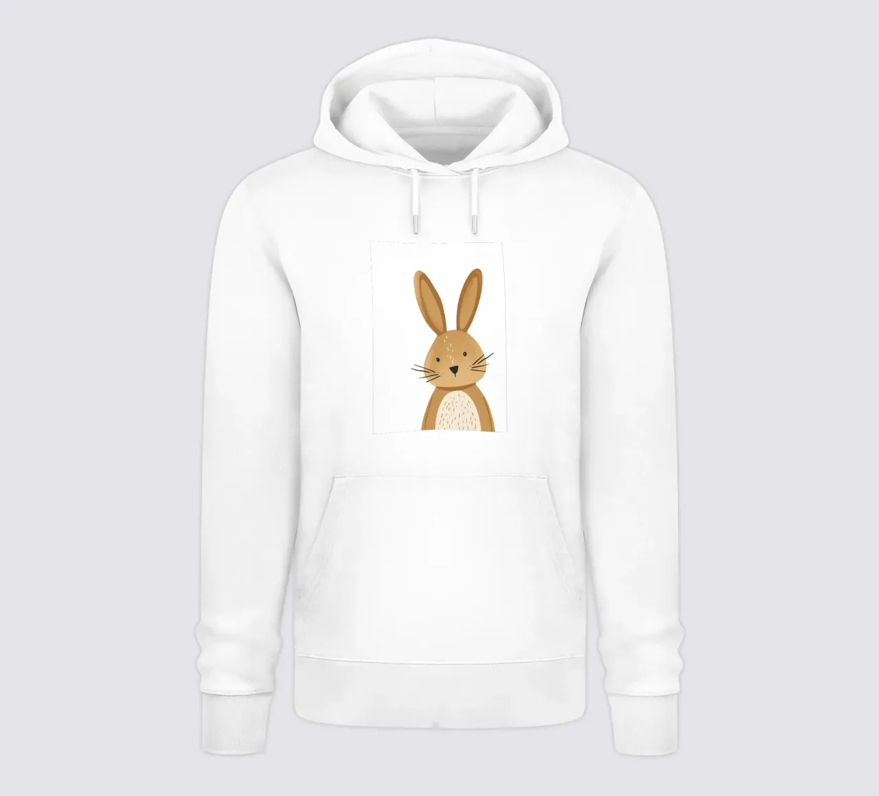 Cute Cartoon Bunny Art Print - Minimalist Nursery Decor hoodie by ClubArt