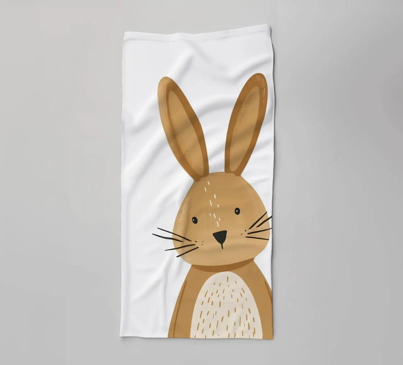 Cute Cartoon Bunny Art Print - Minimalist Nursery Decor towel by ClubArt