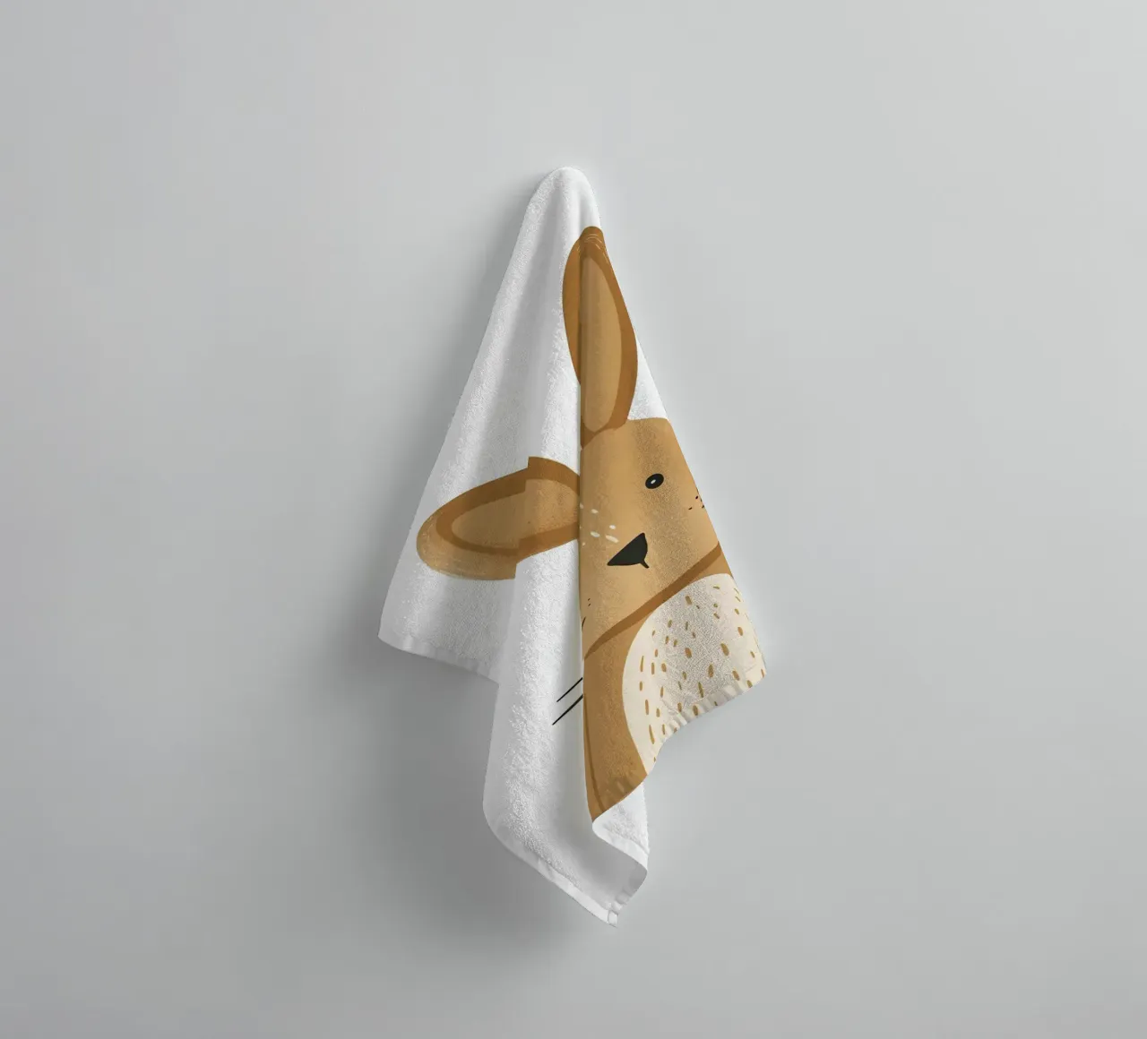 Cute Cartoon Bunny Art Print - Minimalist Nursery Decor towel by ClubArt