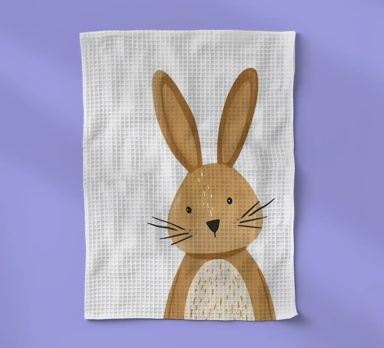 Cute Cartoon Bunny Art Print - Minimalist Nursery Decor tea towel by ClubArt