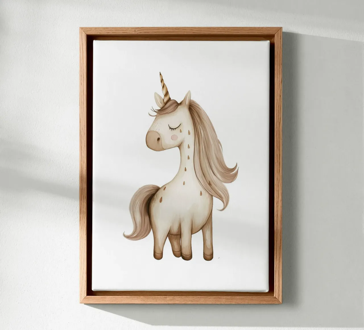 Dreamy Boho Unicorn Art Print - Magical Nursery Decor canvas with Floater frame by ClubArt