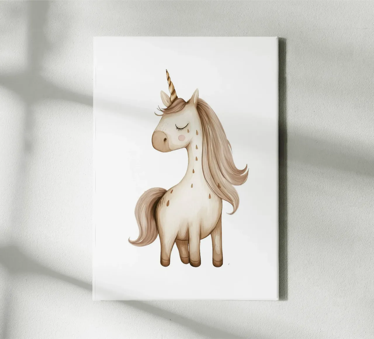 Dreamy Boho Unicorn Art Print - Magical Nursery Decor canvas with Floater frame by ClubArt