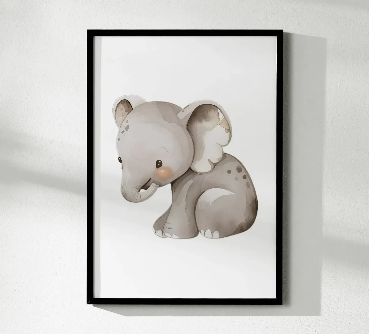 Acquerello con elefante carino - Cameretta Safari e cameretta dei bambini carta hahnemühle da ClubArt