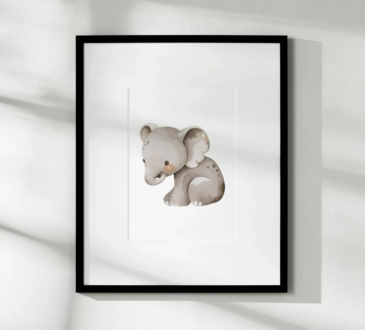 Acquerello con elefante carino - Cameretta Safari e cameretta dei bambini carta hahnemühle da ClubArt