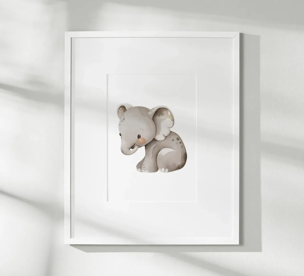 Acquerello con elefante carino - Cameretta Safari e cameretta dei bambini carta hahnemühle da ClubArt