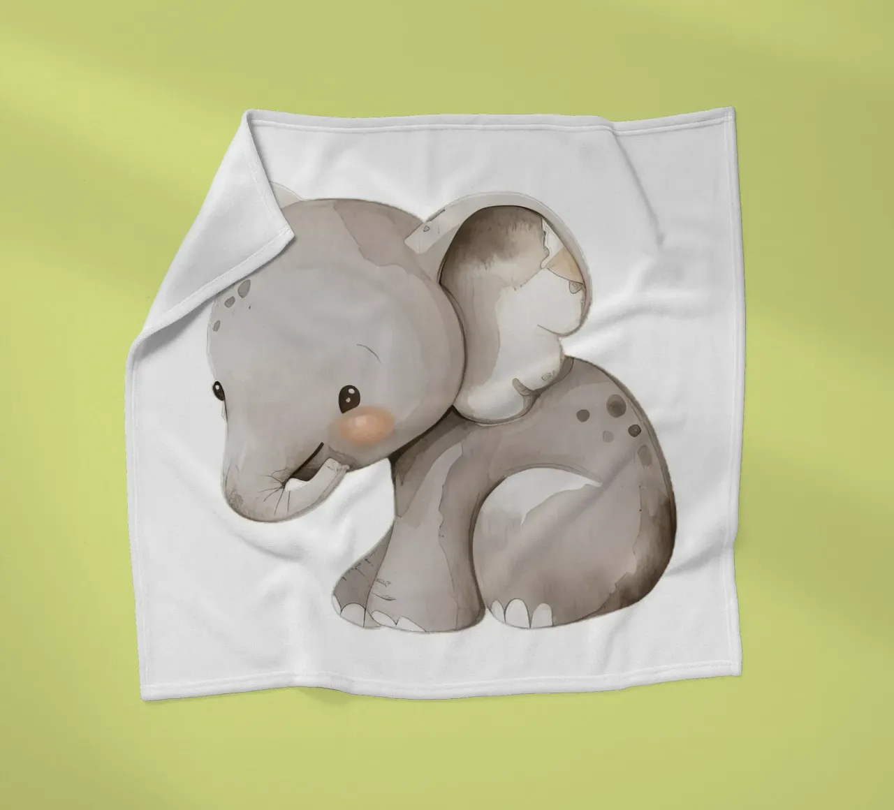Acquerello con elefante carino - Cameretta Safari e cameretta dei bambini coperta in pile da ClubArt