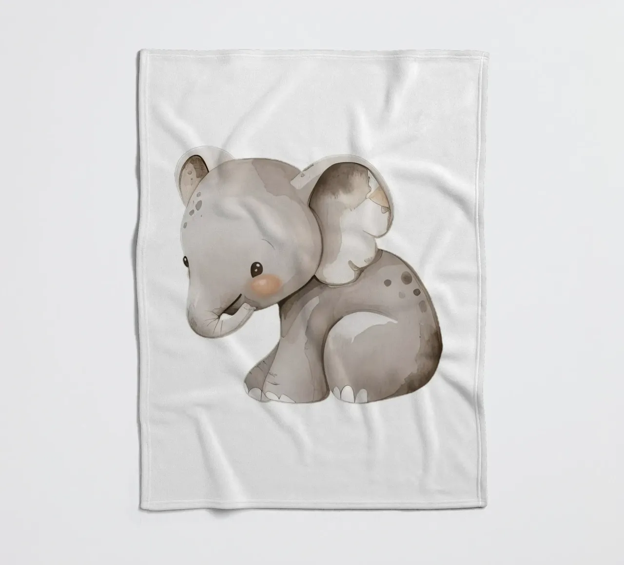 Acquerello con elefante carino - Cameretta Safari e cameretta dei bambini coperta in pile da ClubArt
