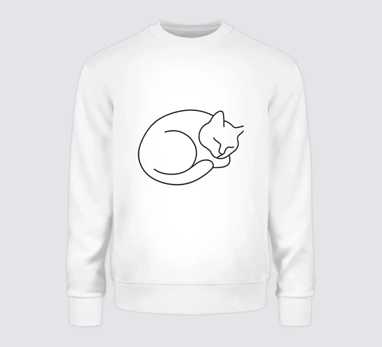 gatto che dorme pacificamente raggomitolato in una posizione confortevole felpa da DesignDoodle