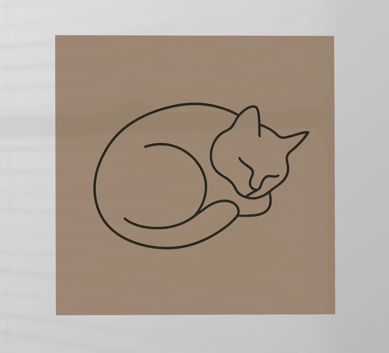 gatto che dorme pacificamente raggomitolato in una posizione confortevole pellicola backlit da DesignDoodle