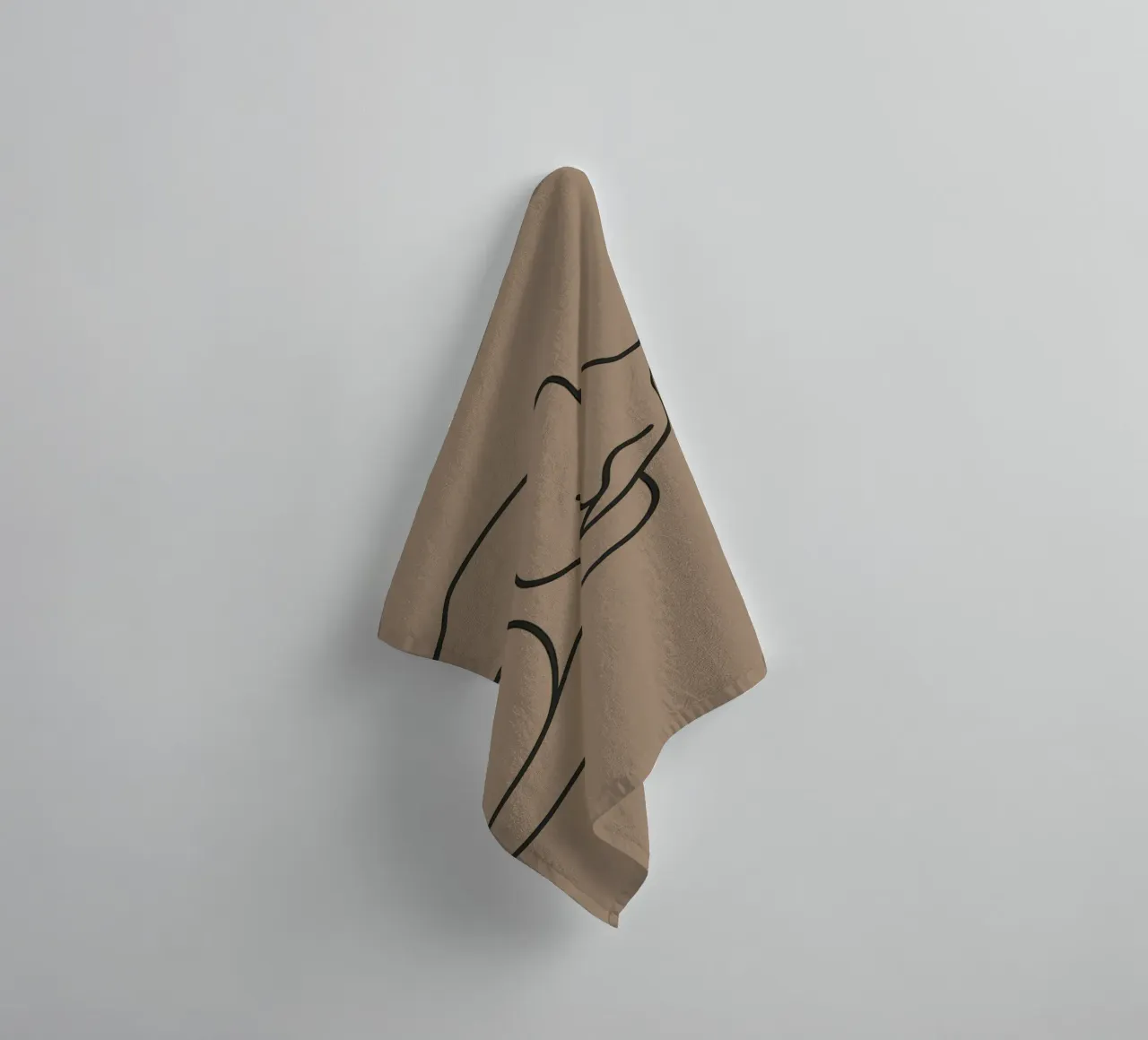 peacefully sleeping cat curled up in a comfortable pose towel by DesignDoodle