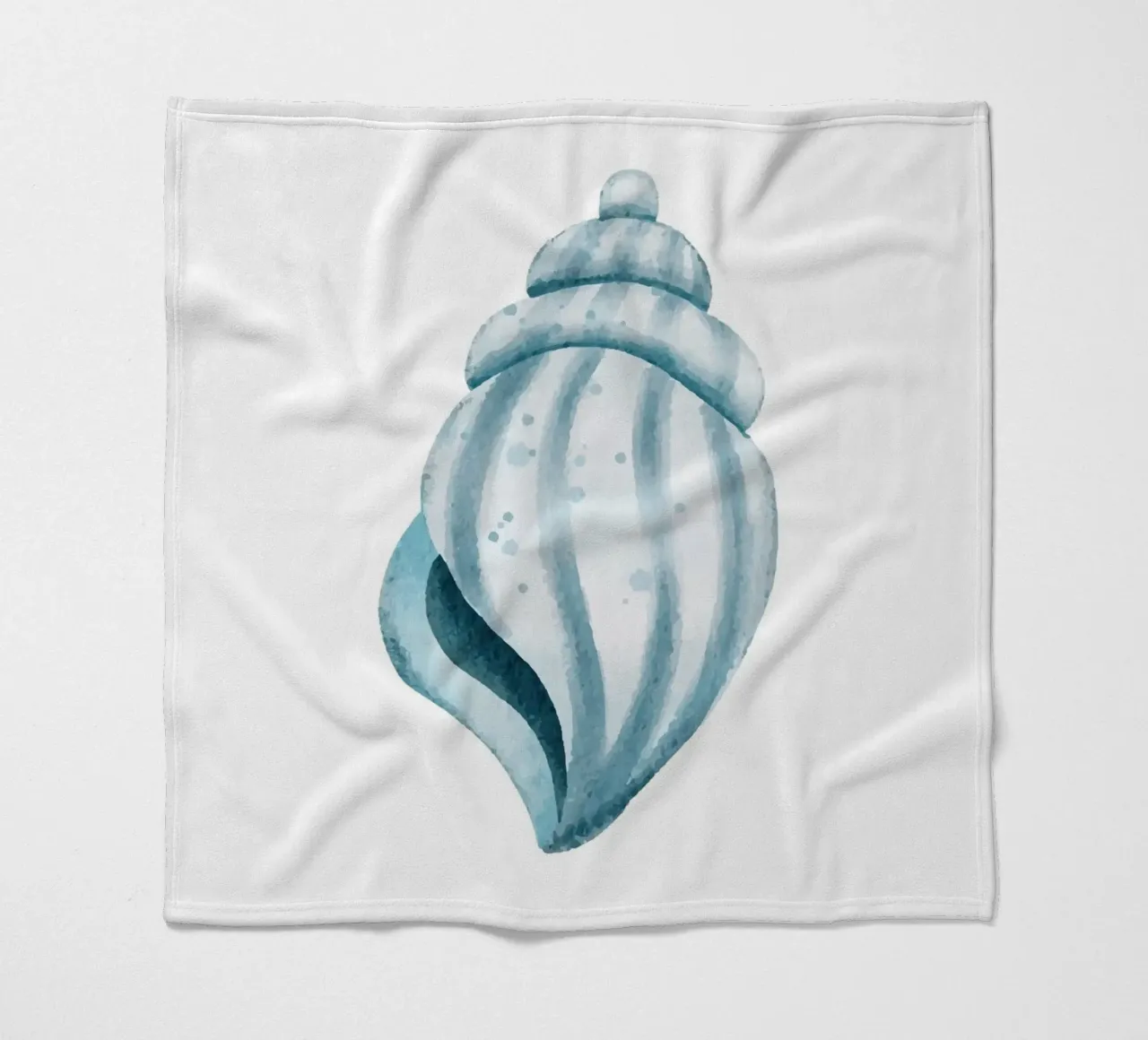 Serene Seashell Watercolor Art Print - Coastal Ocean Decor fleece blanket by ClubArt