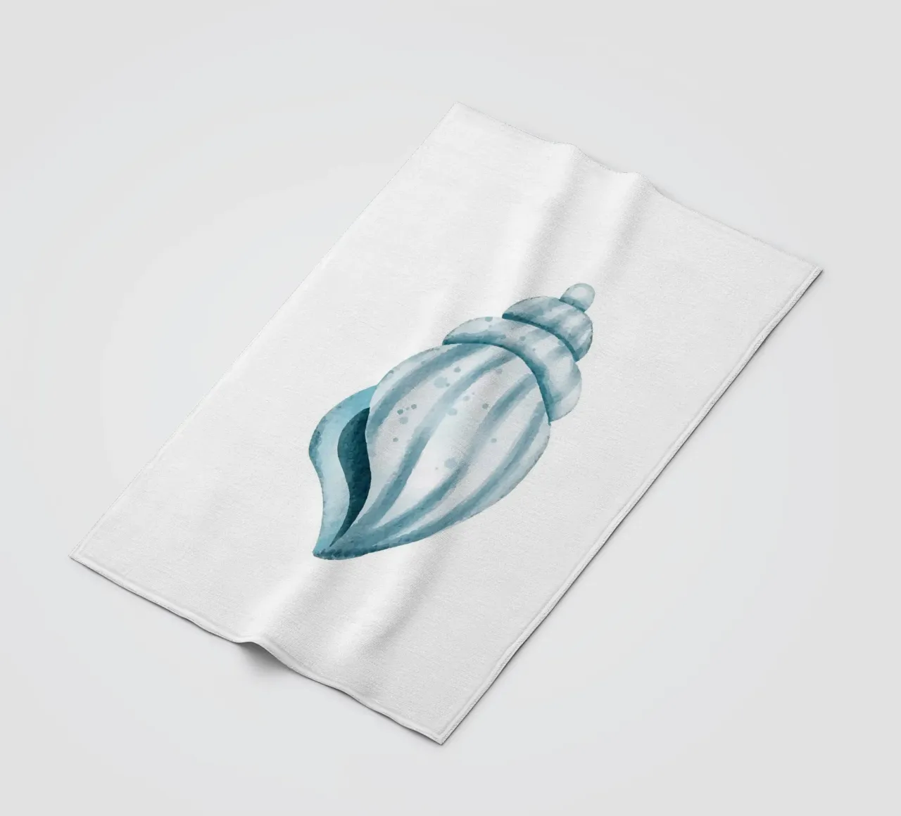 Serene Seashell Watercolor Art Print - Coastal Ocean Decor fleece blanket by ClubArt