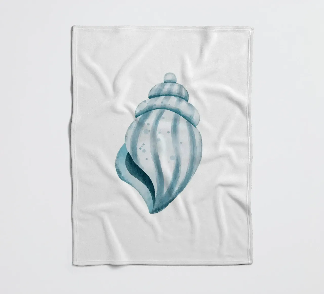 Serene Seashell Watercolor Art Print - Coastal Ocean Decor fleece blanket by ClubArt