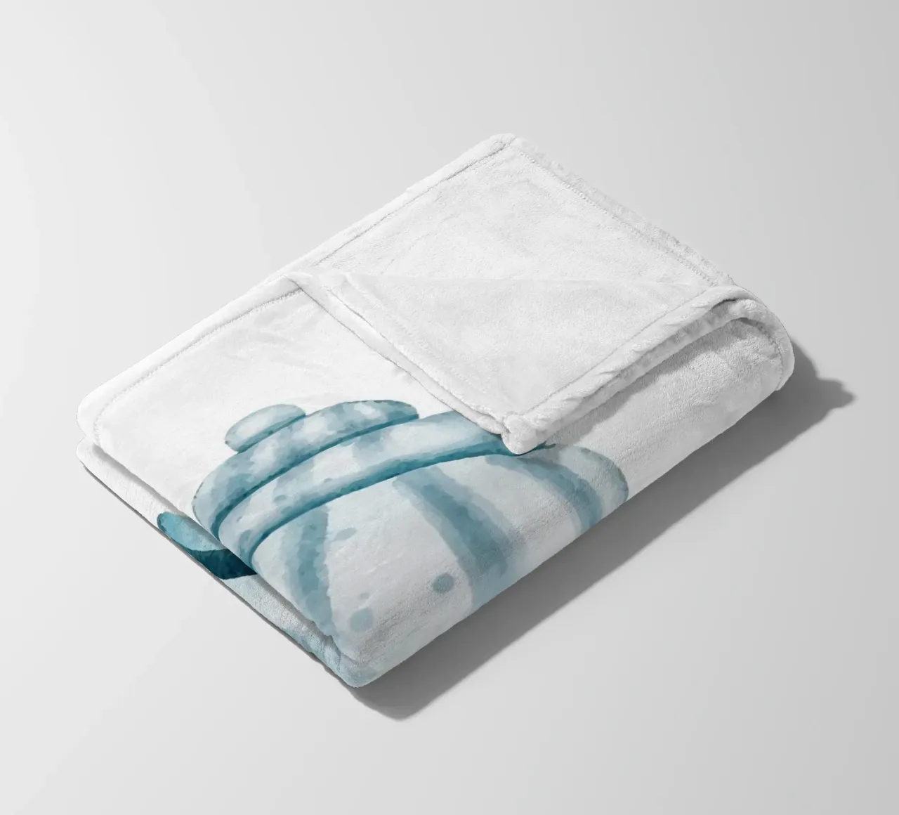 Serene Seashell Watercolor Art Print - Coastal Ocean Decor fleece blanket by ClubArt