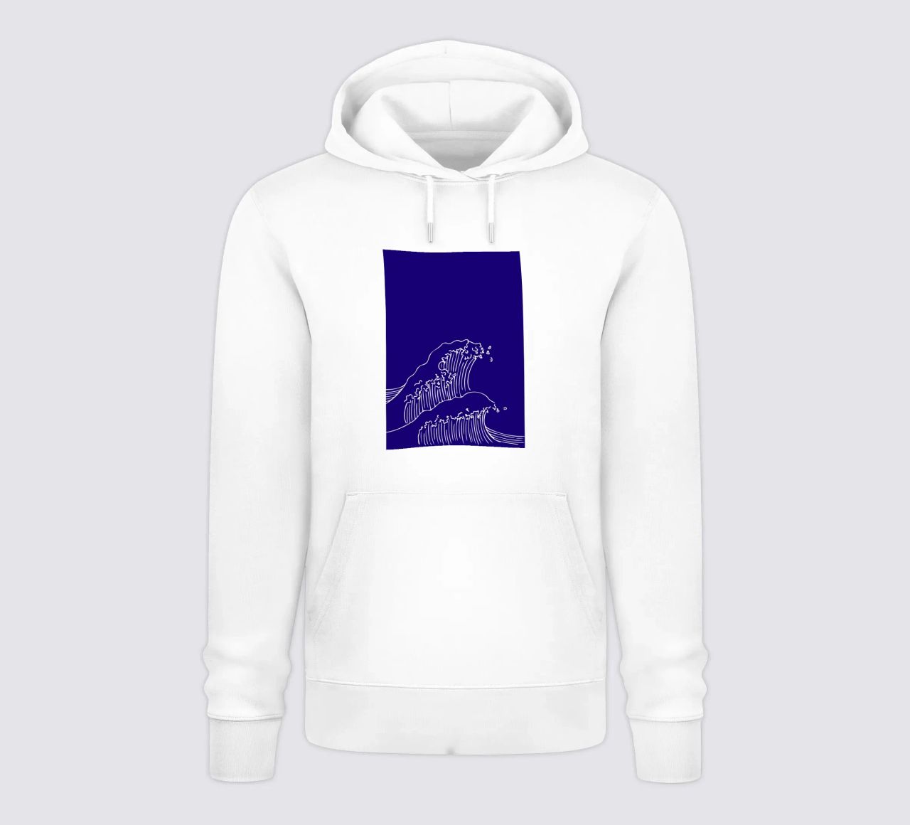 Stampa artistica minimalista della linea delle onde dell'oceano - Decorazione in stile giapponese felpa con cappuccio da ClubArt