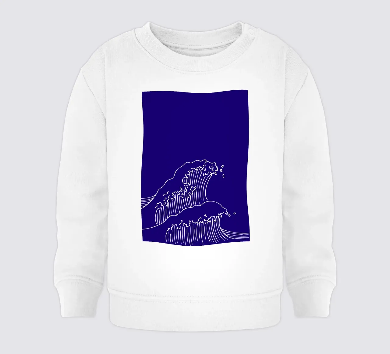 Minimalist Ocean Waves Line Art Print - Japanese Style Decor baby sweatshirt by ClubArt