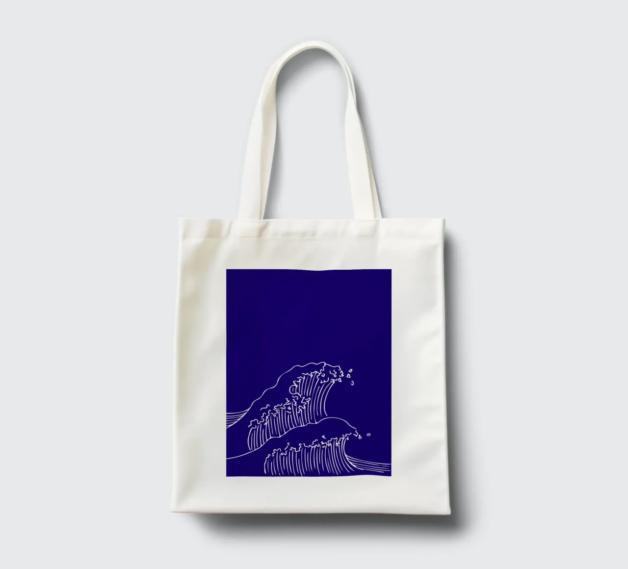 Minimalist Ocean Waves Line Art Print - Japanese Style Decor tote bag by ClubArt
